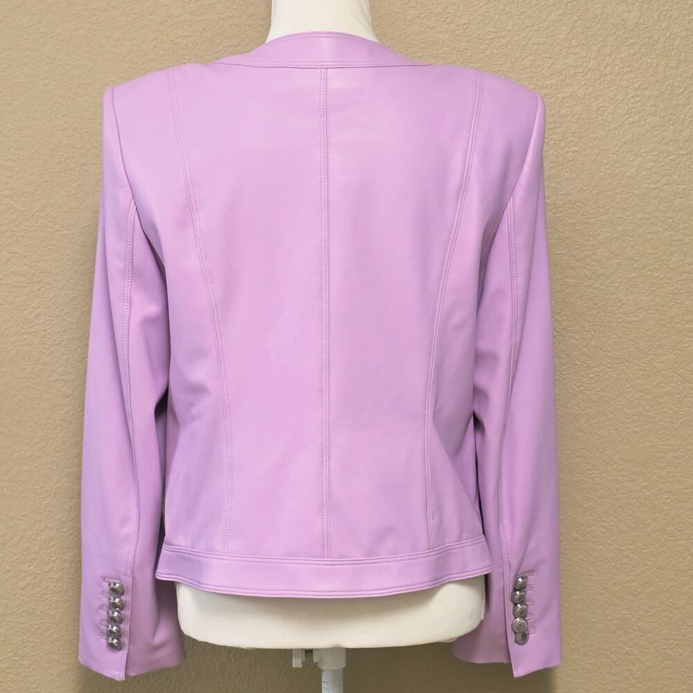 Veronica Beard Ozuna Faux Leather Crop Jacket - Picture 7 of 15